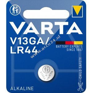 Varta knoopcel LR44 AG13 V13GA A76 blisterverpakking van 1