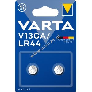 Varta knoopcel LR44 AG13 V13GA A76 blisterverpakking van 2