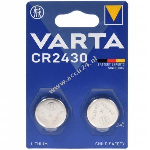 Varta lithium knoopcelbatterij CR2430 3V blisterverpakking van 2