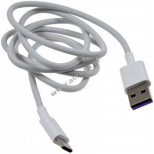 Huawei HL-1289 USB naar USB-C datakabel oplaadkabel voor Mate 9 wit 1m