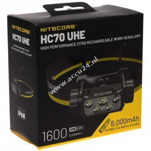 Nitecore HC70 UHE NL2160 hoofdlamp, hoofdlamp, USB-C, max. 1600 lumen