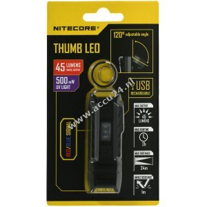 Nitecore THUMB UV-minisleutelhangerlamp met UV-licht met 45 lumen