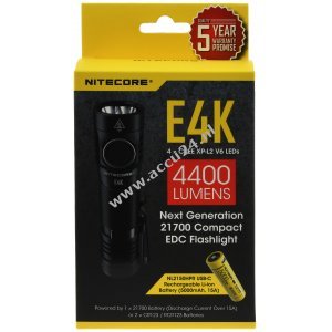 Nitecore E4K Tactische EDC zaklamp, zaklamp 4400 lumen