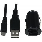 Mini KfZ-Ladeadapter inkl. 2.0 High-Speed USB-Kabel met Micro USB