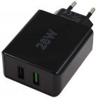 goobay 28W dual snellader USB-A QC 3.0 zwart